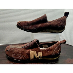 Merrell Barrado Shoes Brown Sneakers Zip Up Suede Comfort Women’s Size 7.5